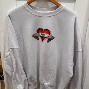 White Pacsun Playboy Crewneck
